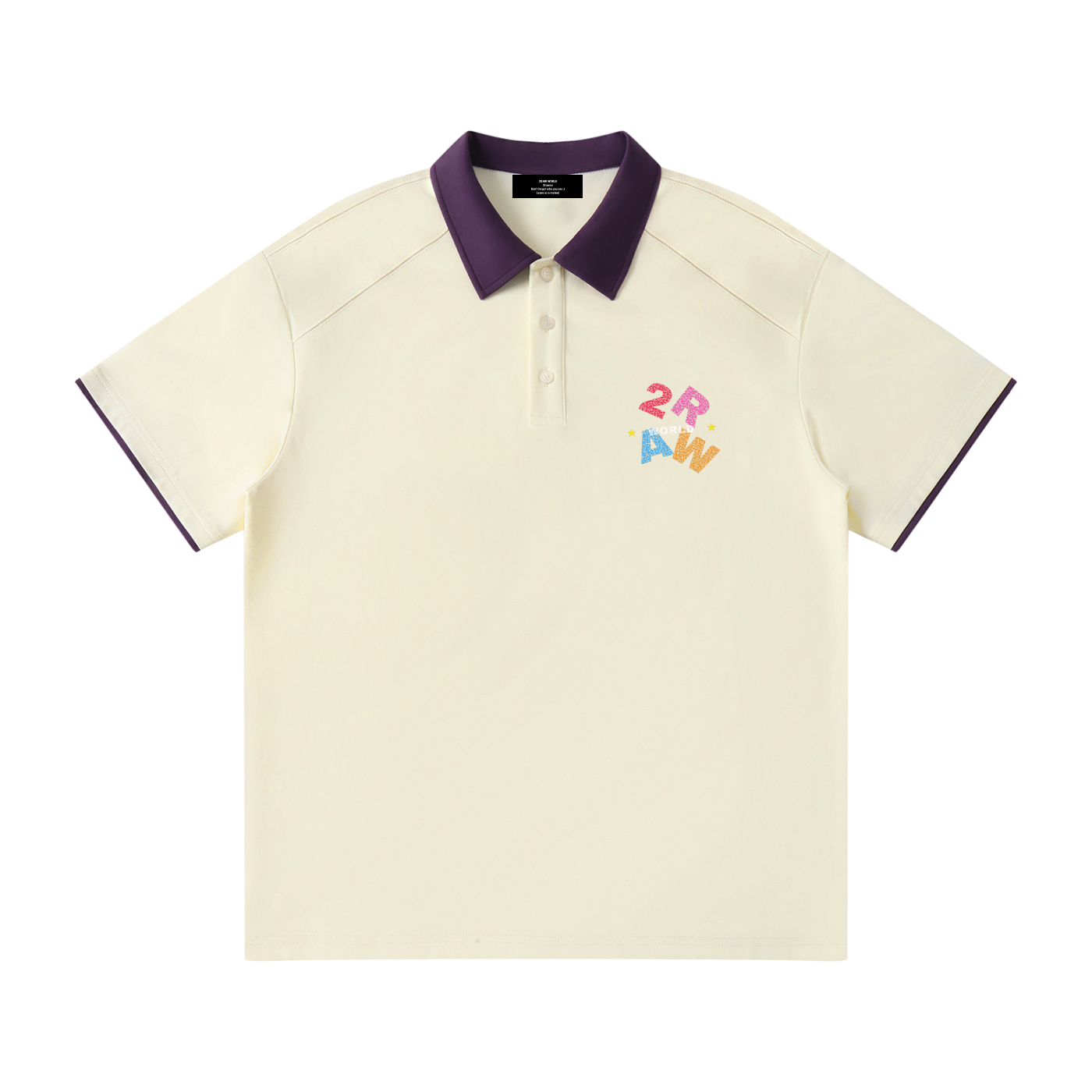 2RAW Contrast Collar Raglan Polo