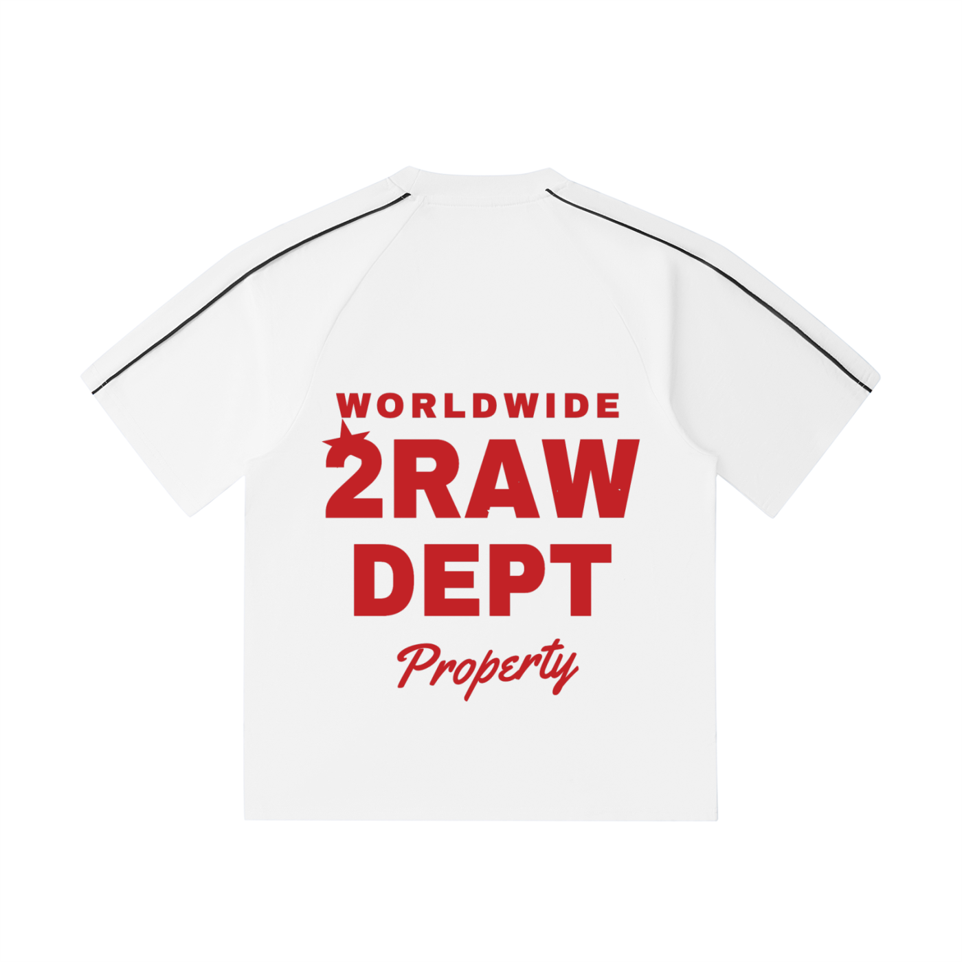 2RAW Contrast Stitch Raglan Tee