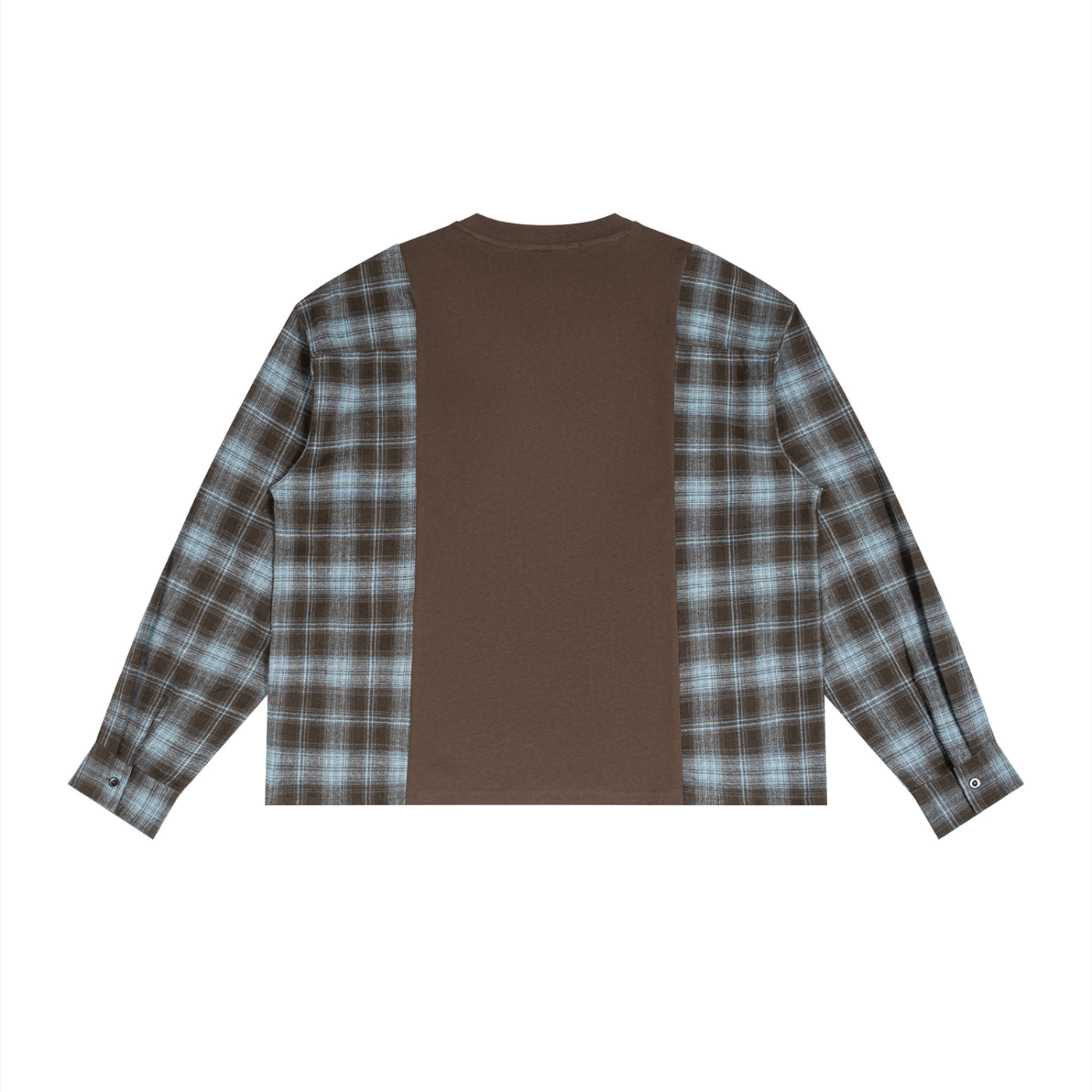 2RAW Plaid Panel Long Sleeve T-Shirt