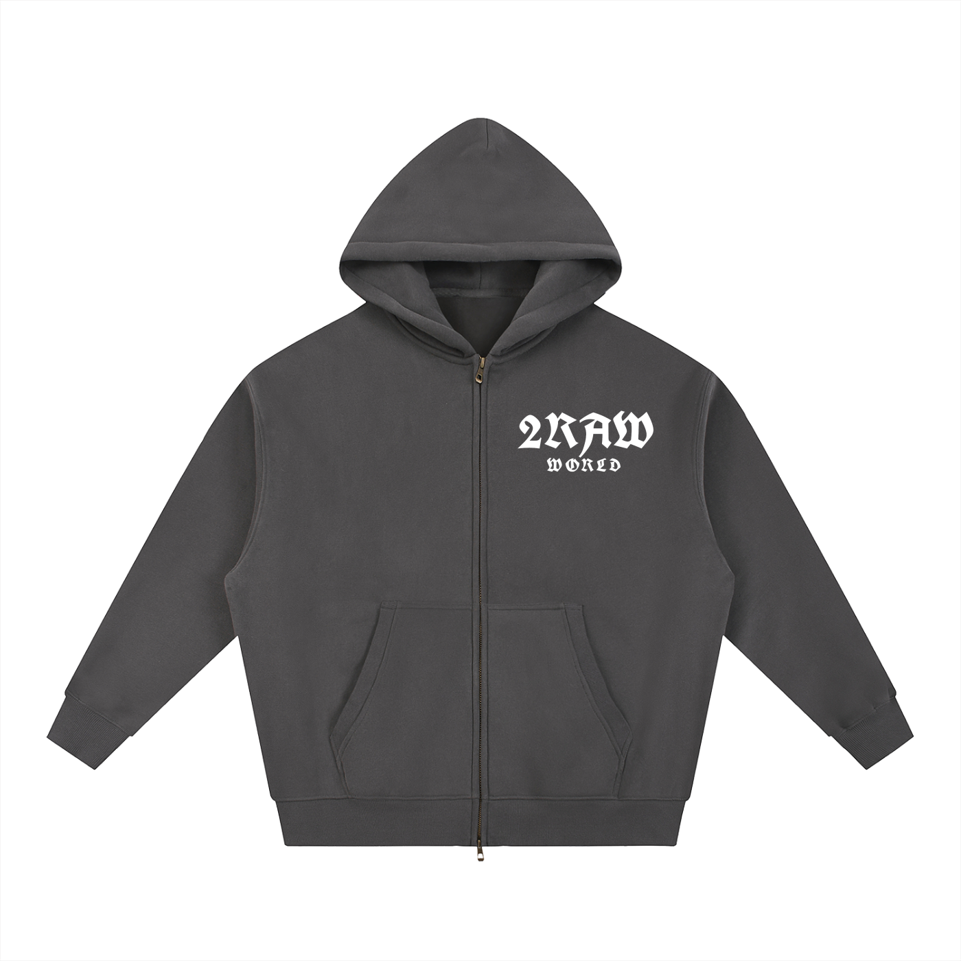 2RAW WORLD Essential Oversized Fleece Boxy Hoodie