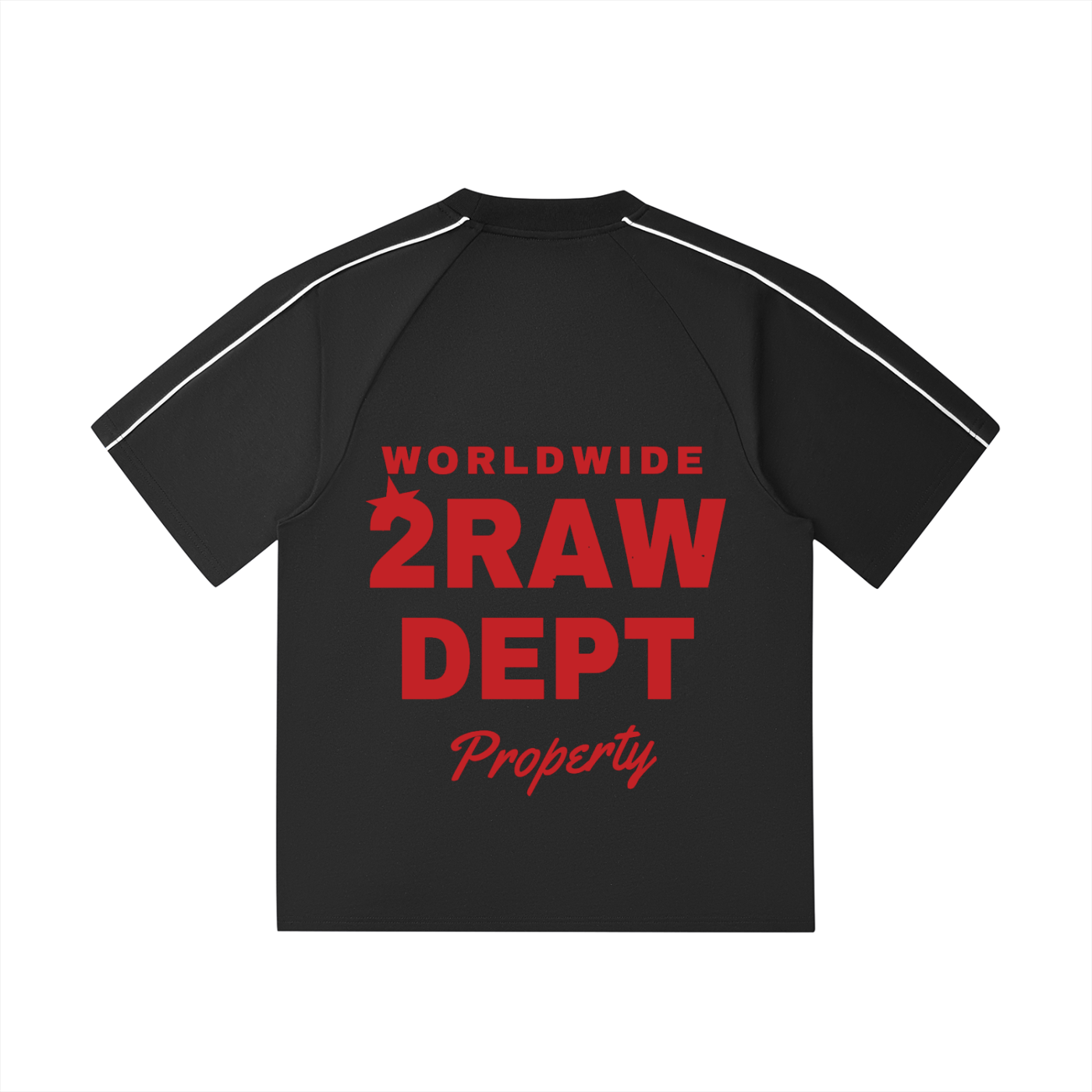 2RAW Contrast Stitch Raglan Tee