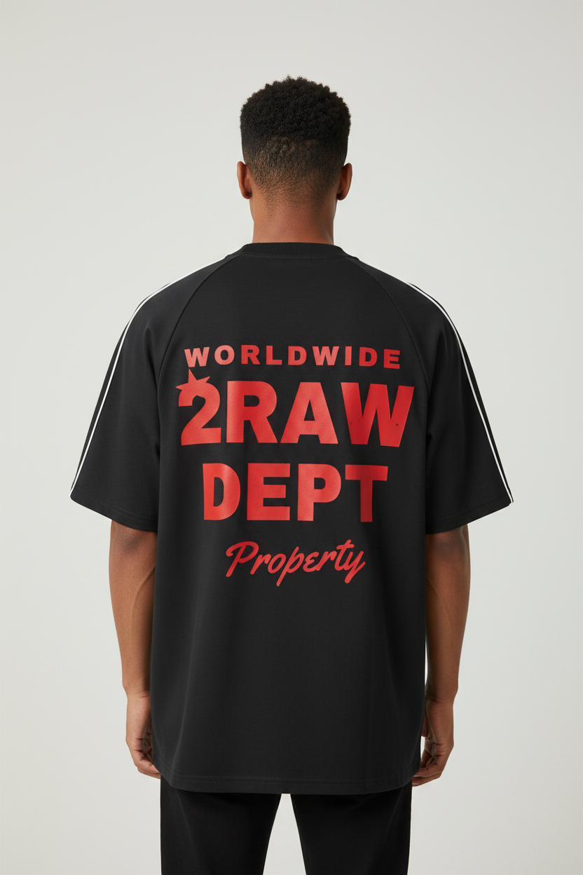 2RAW Contrast Stitch Raglan Tee