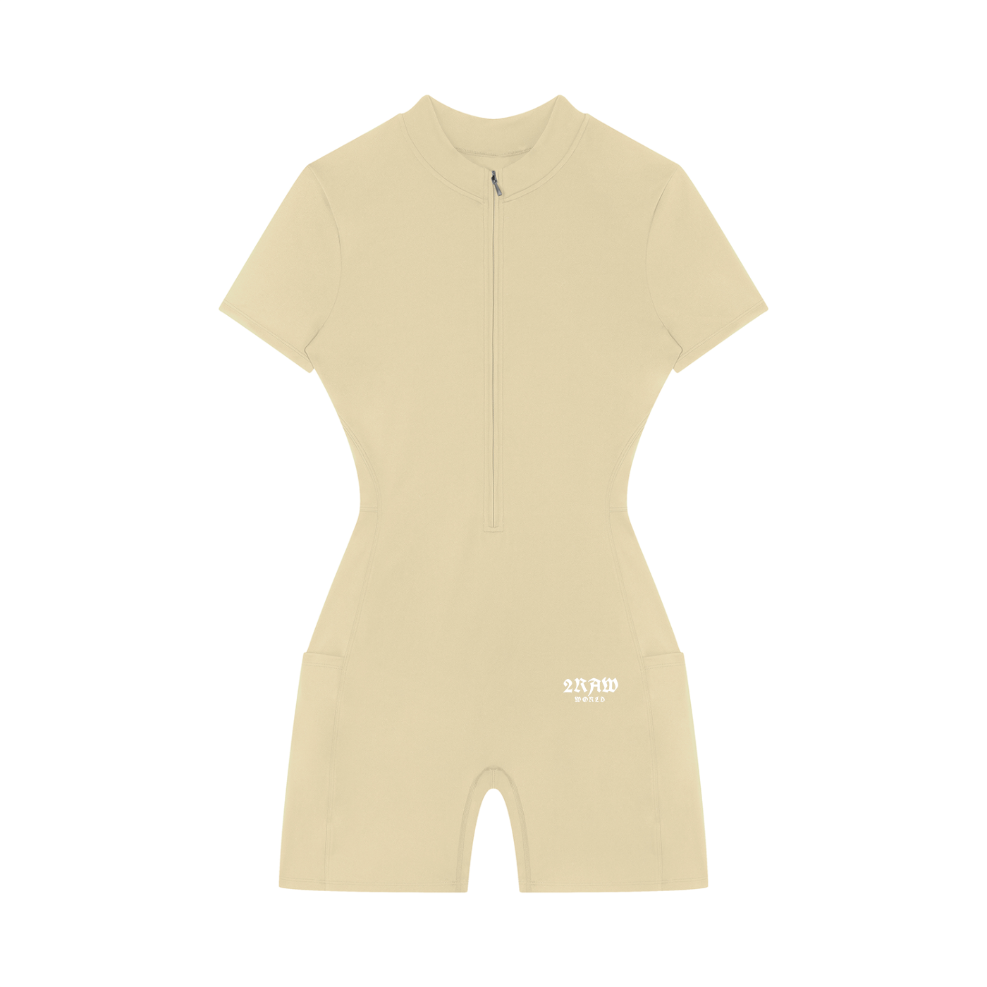 2RAW WORLD  Quarter-Zip Short Sleeve Romper