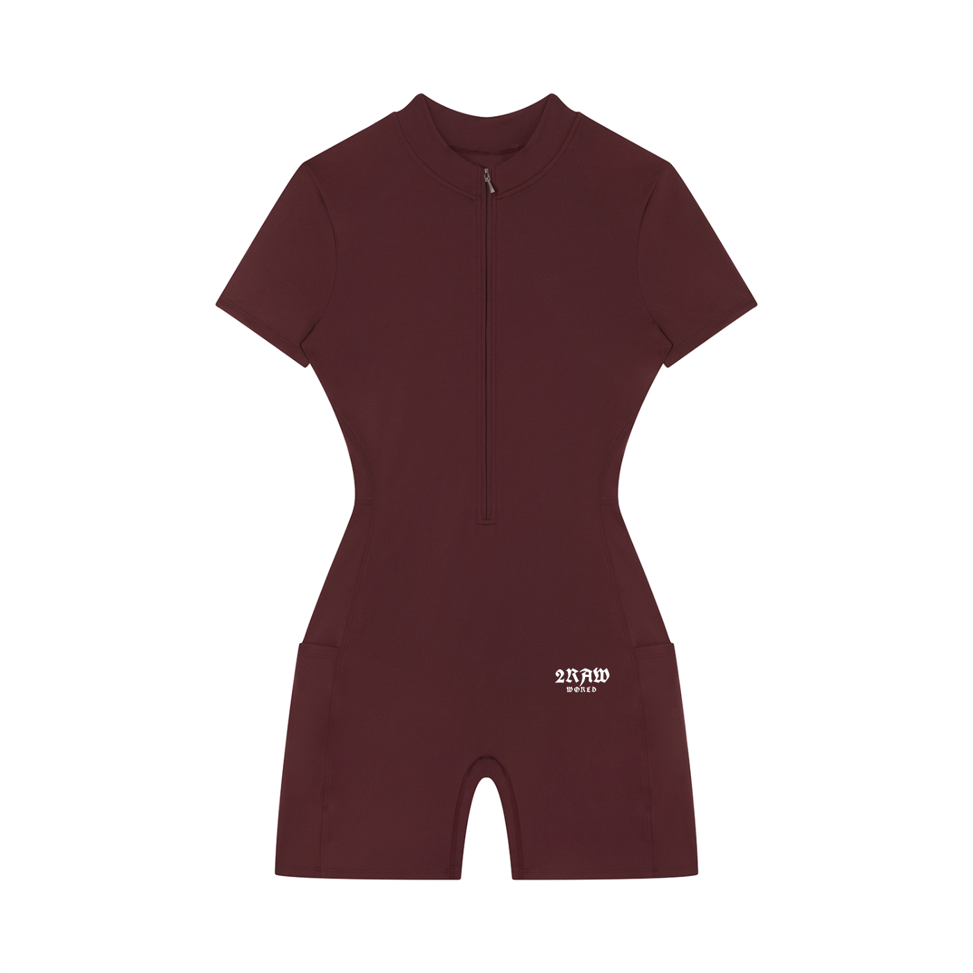 2RAW WORLD  Quarter-Zip Short Sleeve Romper