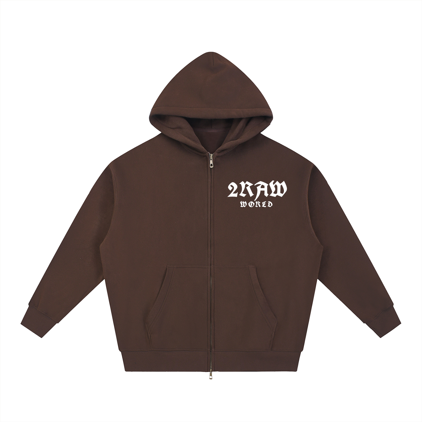 2RAW WORLD Essential Oversized Fleece Boxy Hoodie