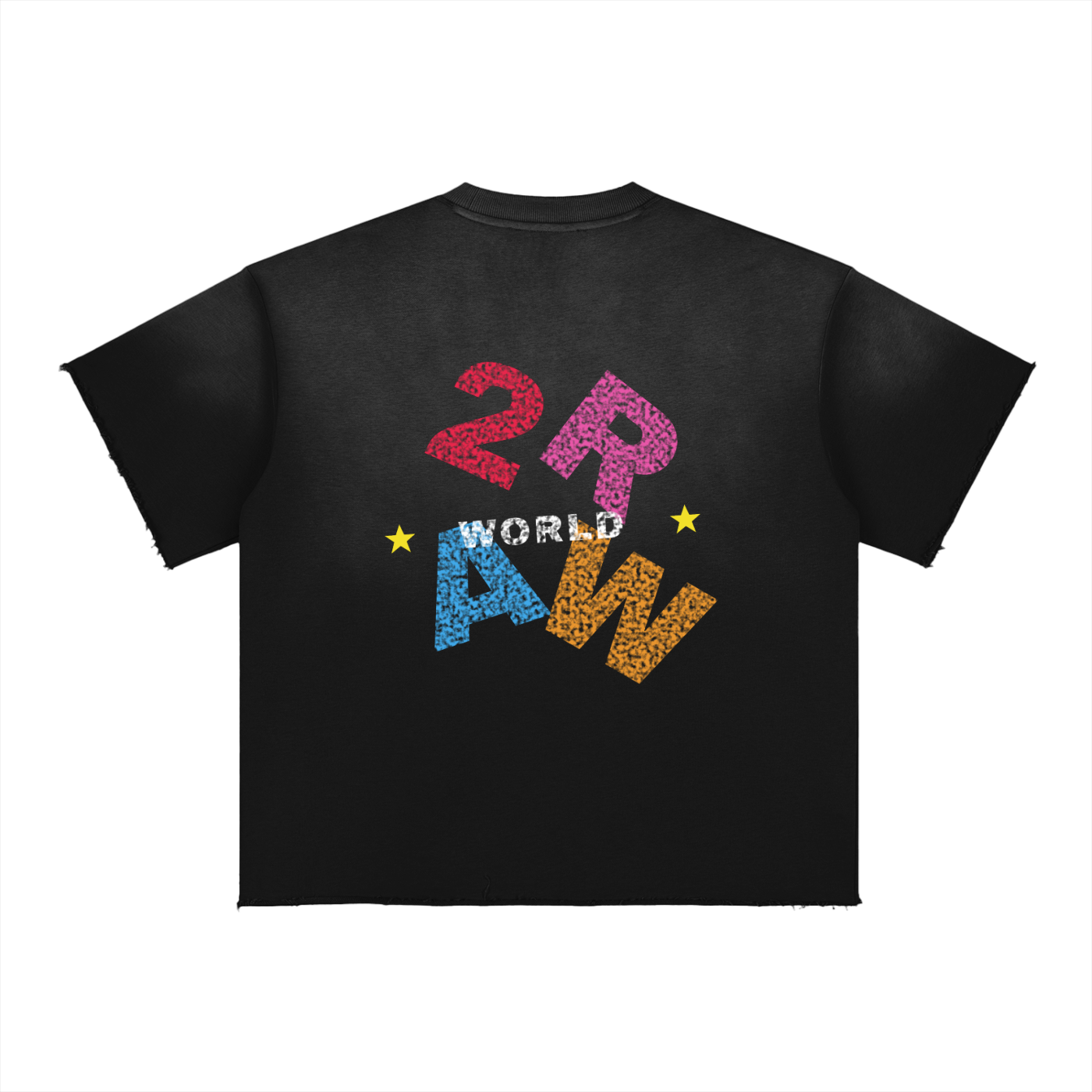 2RAW Sun Fade Raw Edge Tee