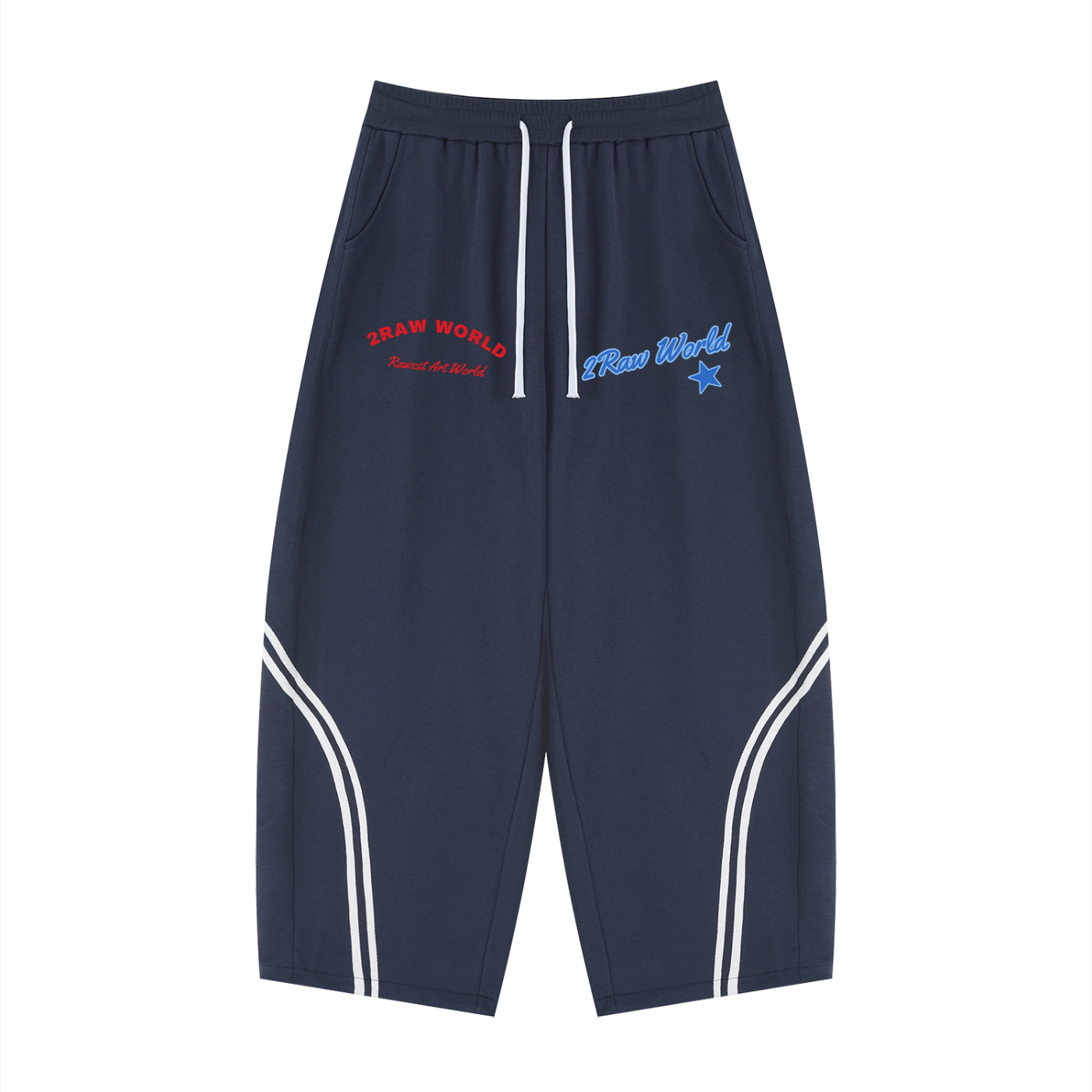 2RAW Wide Leg Piping Sweatpants