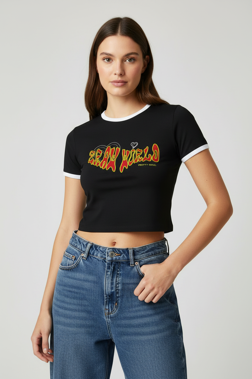 2RAW WORLD PRETTY SOUL Crop T-Shirt