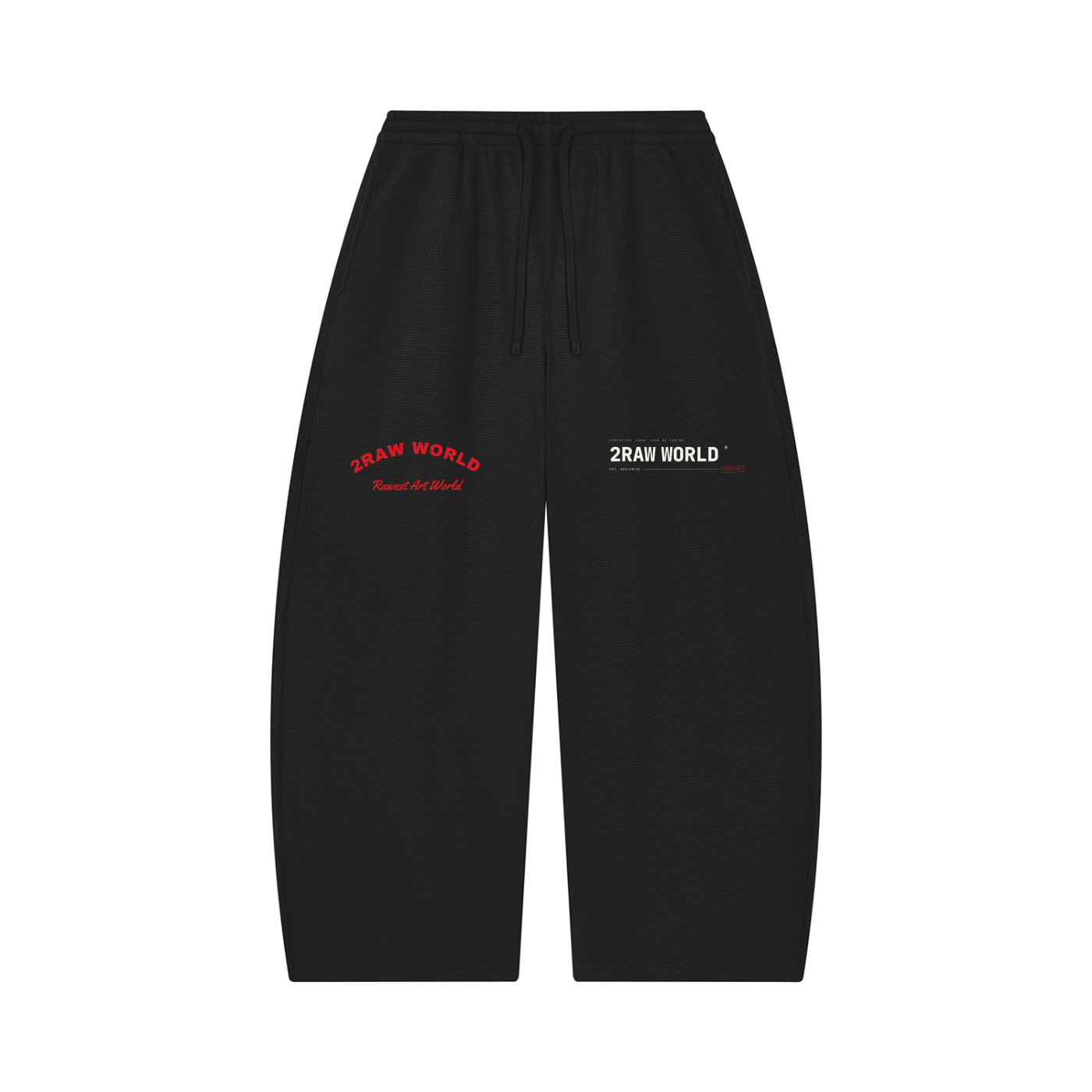 2RAW Waffle Barrel Leg Pants — Oat Gray