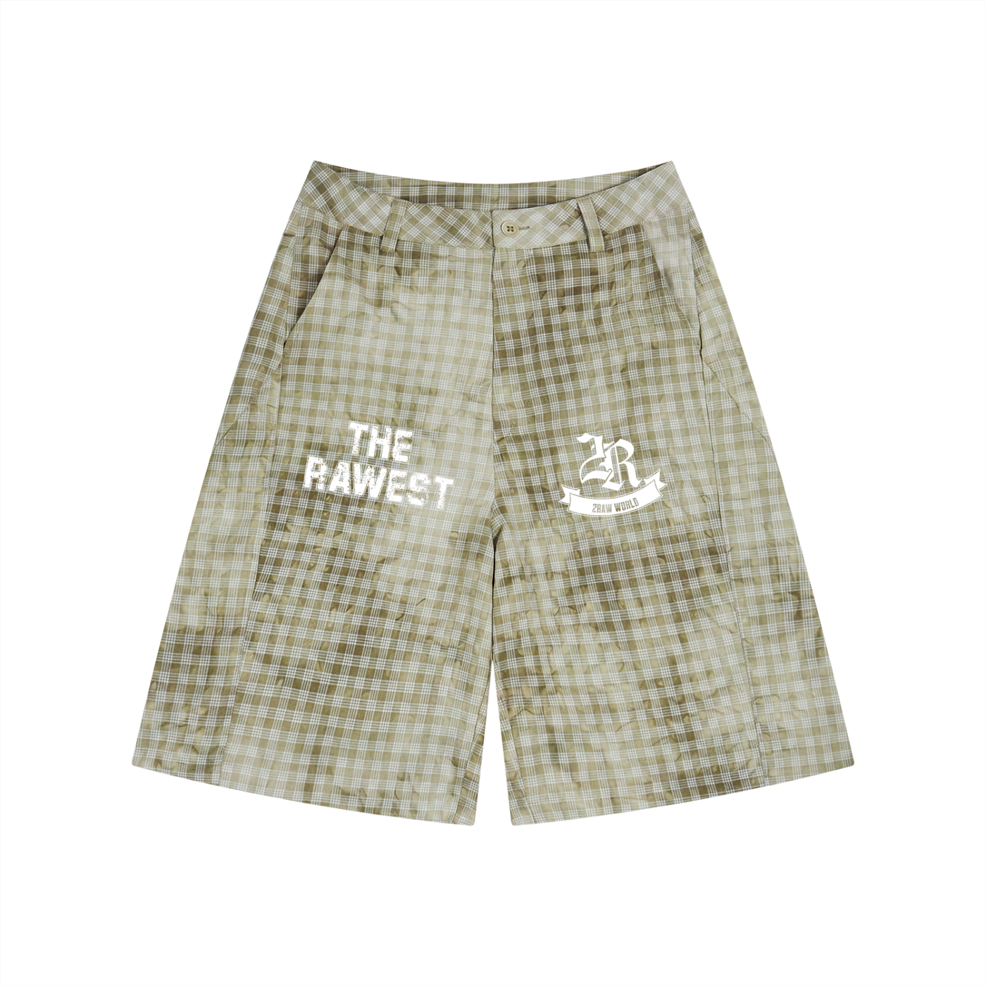 2RAW Vintage Wash Plaid Shorts