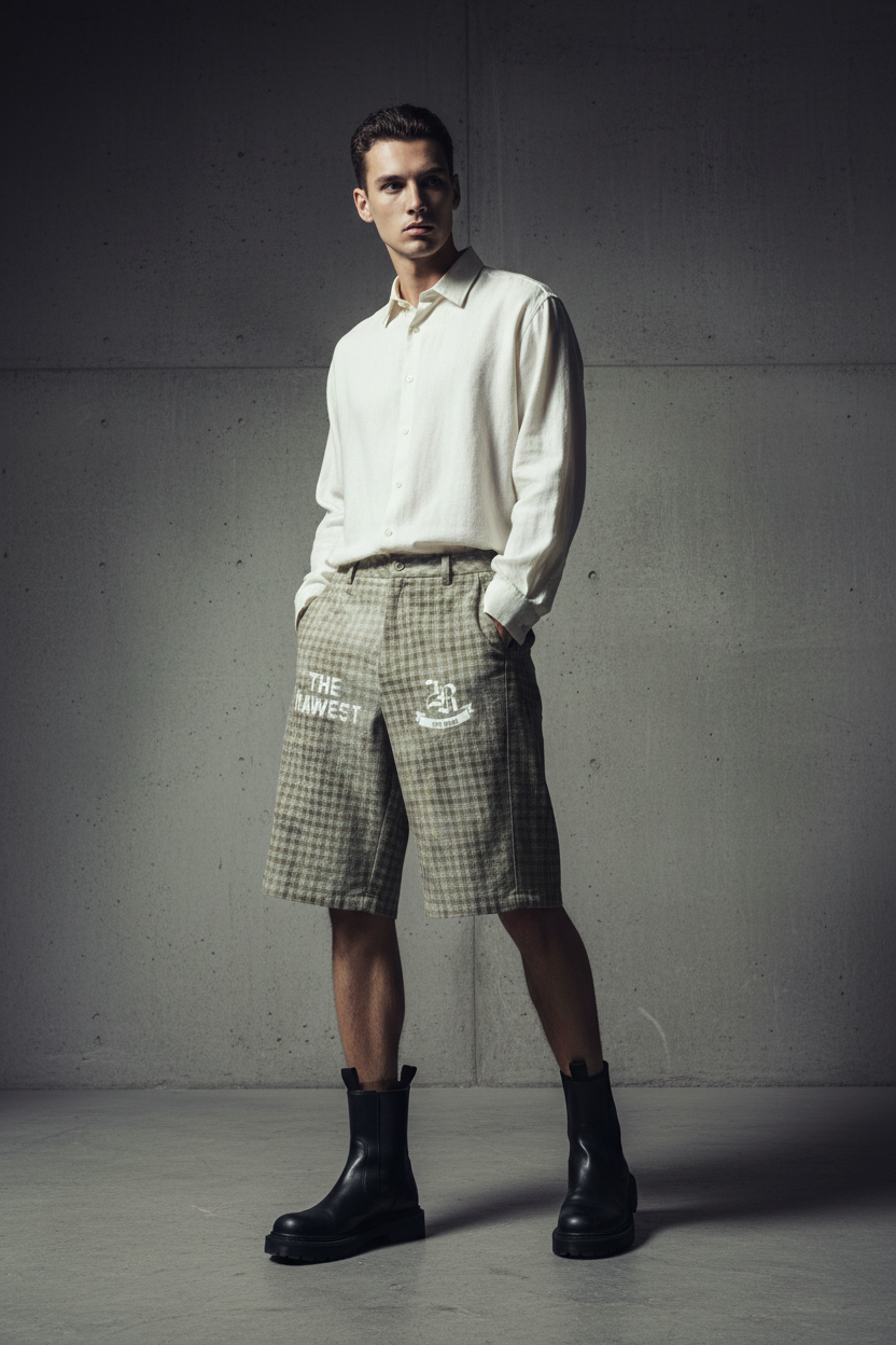 2RAW Vintage Wash Plaid Shorts