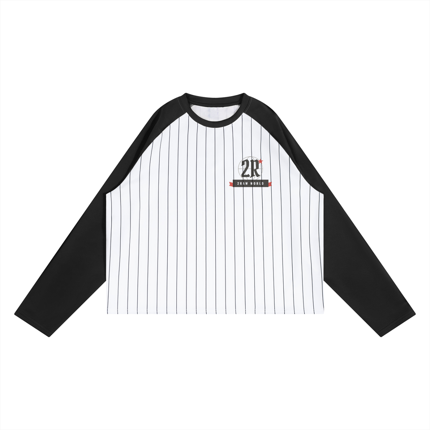 2RAW  Striped Raglan Long Sleeve T-Shirt