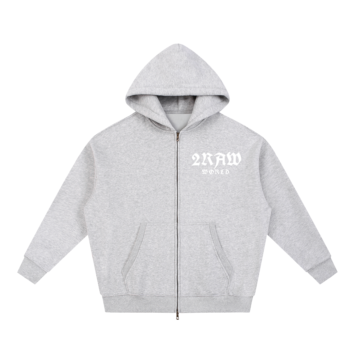 2RAW WORLD Essential Oversized Fleece Boxy Hoodie