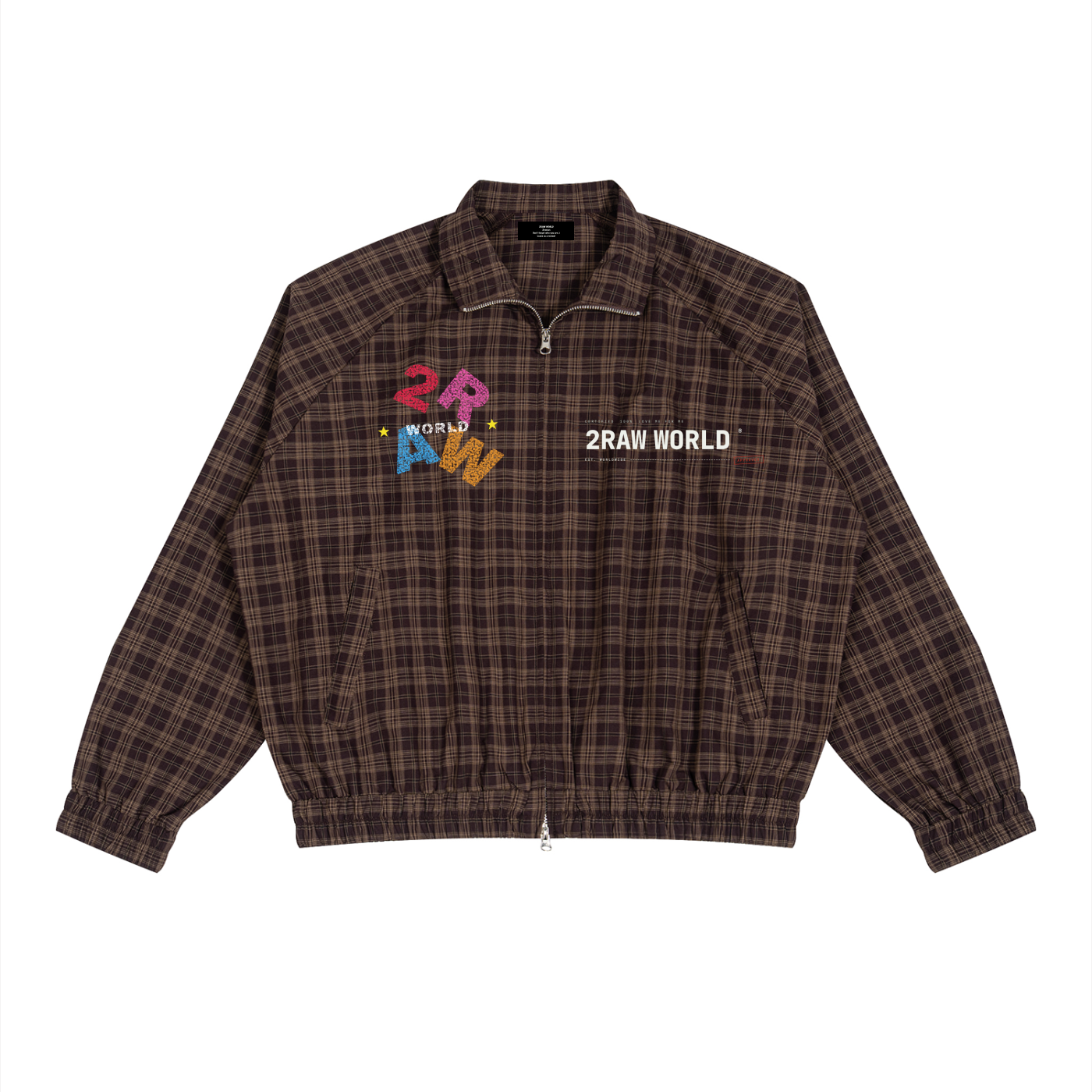 2RAW Plaid Full-Zip Track Jacket