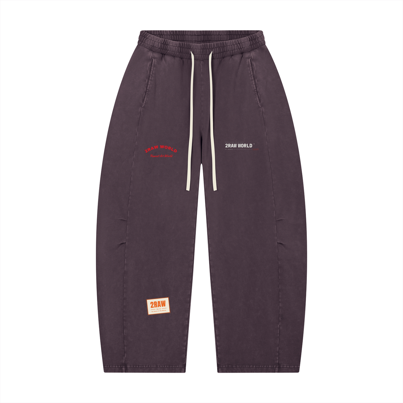 2RAW Mineral Wash Barrel Leg Pants
