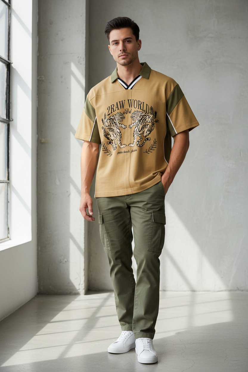 2RAW World “Twin Tigers” Polo Shirt