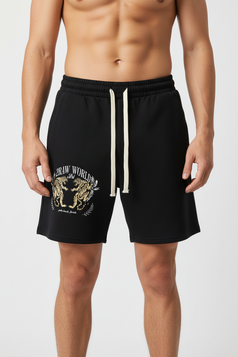 2RAW Twin Tigers Mesh Shorts — Khaki