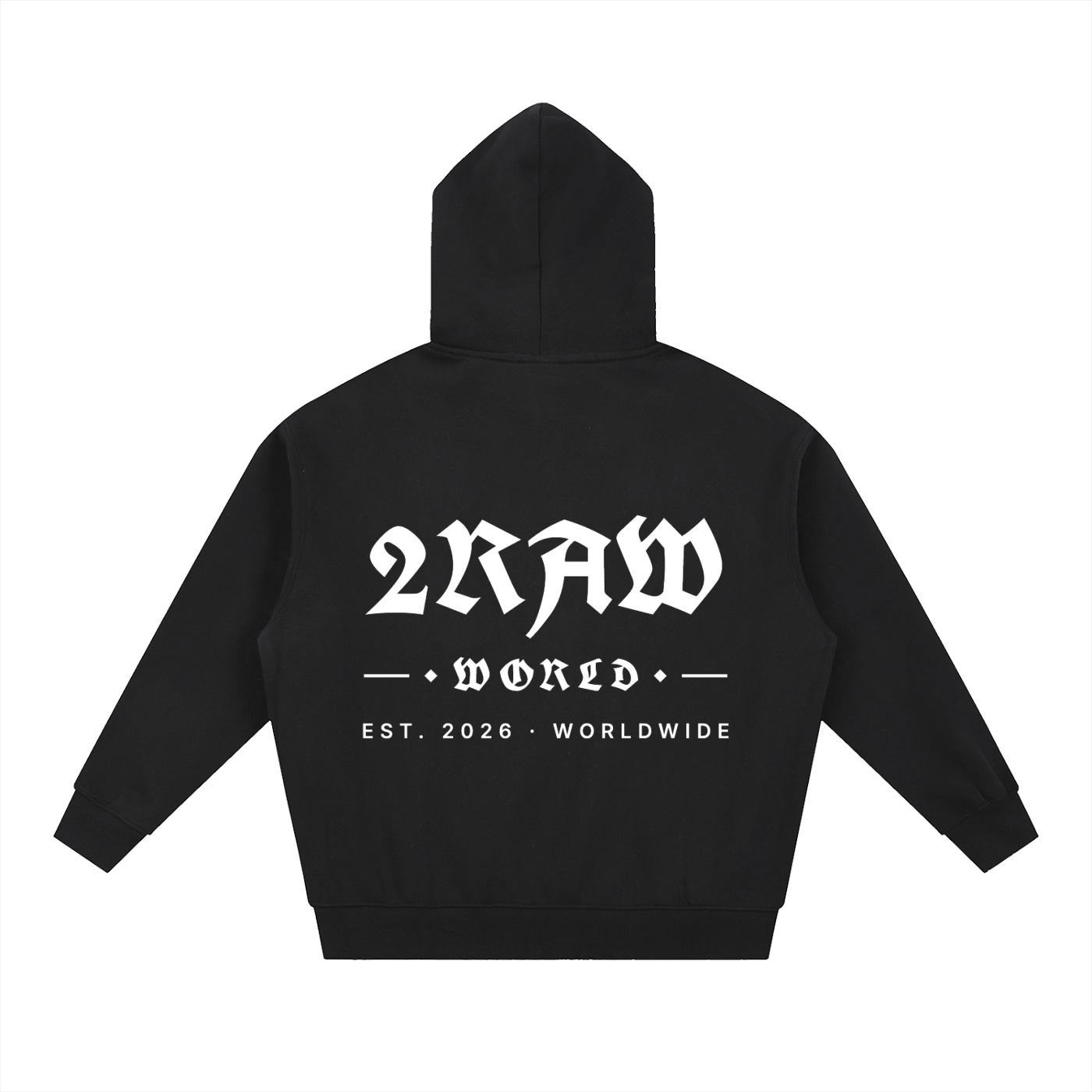 2RAW WORLD Essential Oversized Fleece Boxy Hoodie