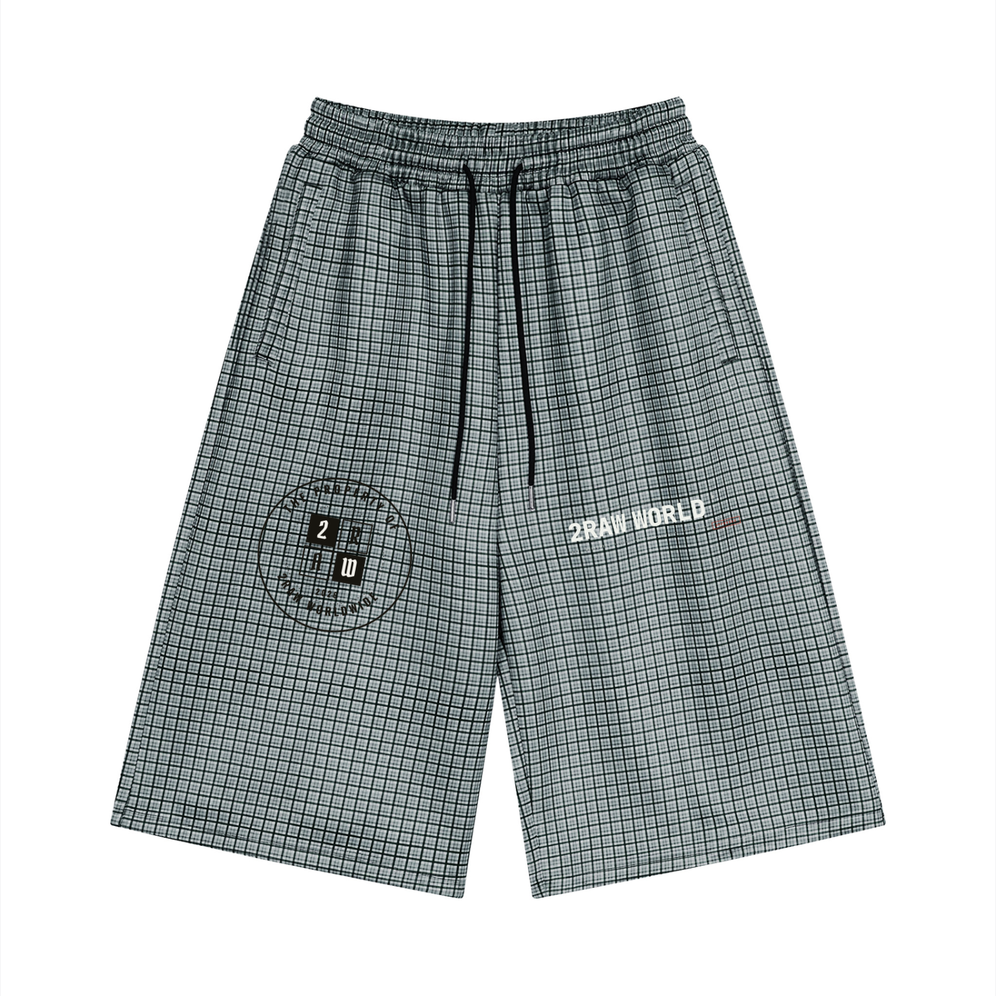 2RAW Plaid Drawstring Shorts