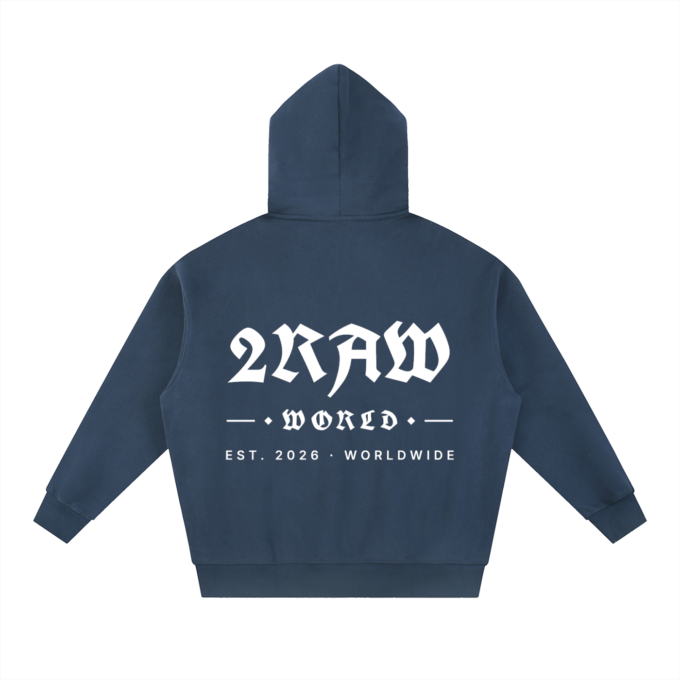 2RAW WORLD Essential Oversized Fleece Boxy Hoodie