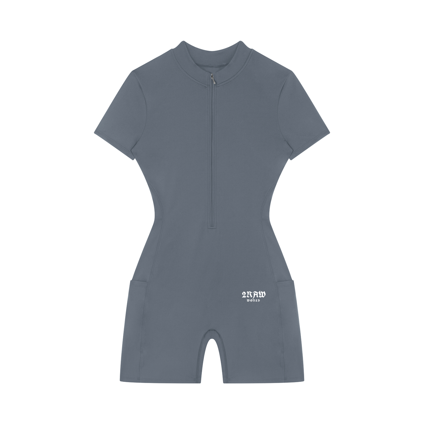 2RAW WORLD  Quarter-Zip Short Sleeve Romper