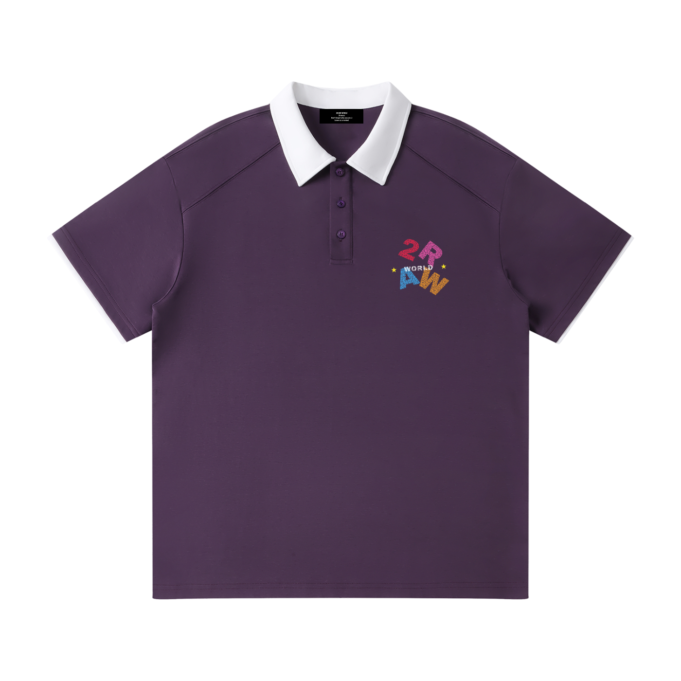 2RAW Contrast Collar Raglan Polo