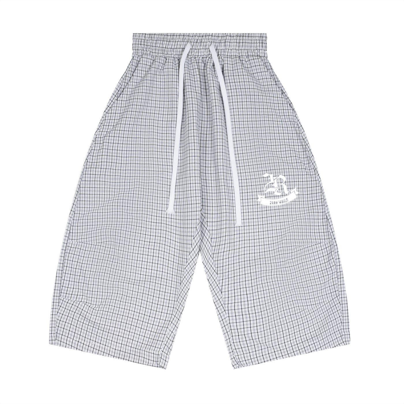 2RAW Unisex Plaid Loose Capri Shorts