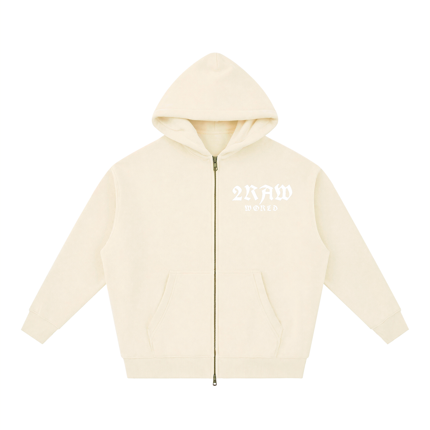 2RAW WORLD Essential Oversized Fleece Boxy Hoodie