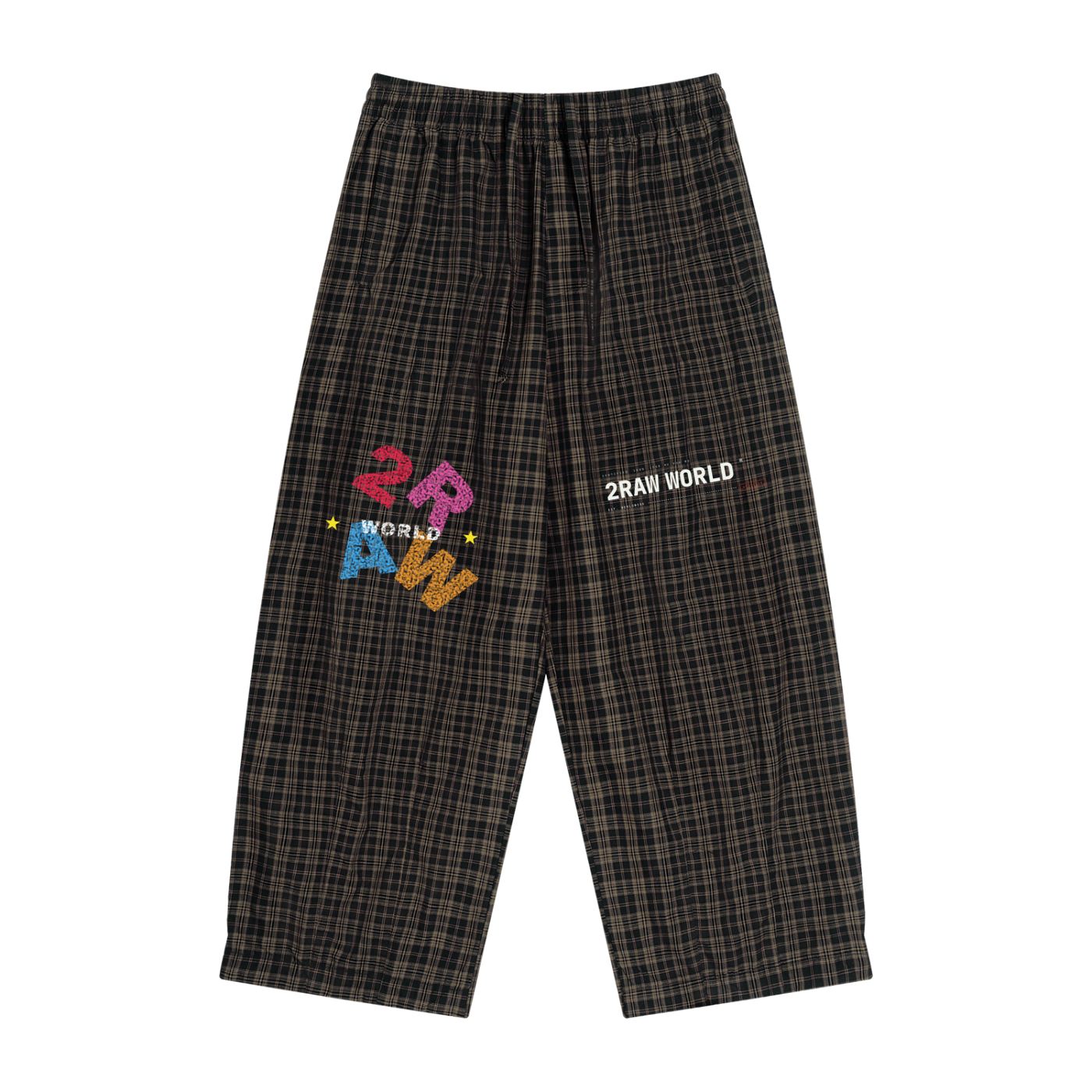 2RAW Plaid Wide Leg Pants