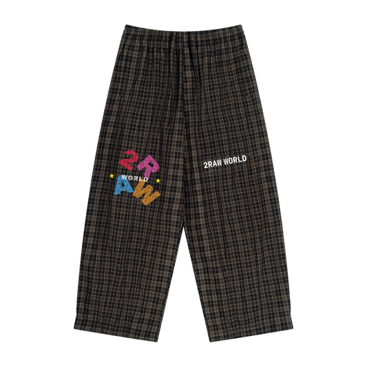 2RAW Plaid Wide Leg Pants
