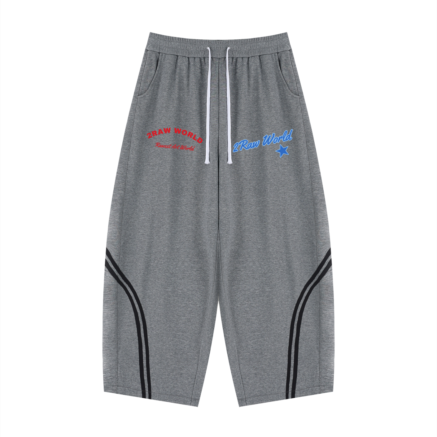 2RAW Wide Leg Piping Sweatpants