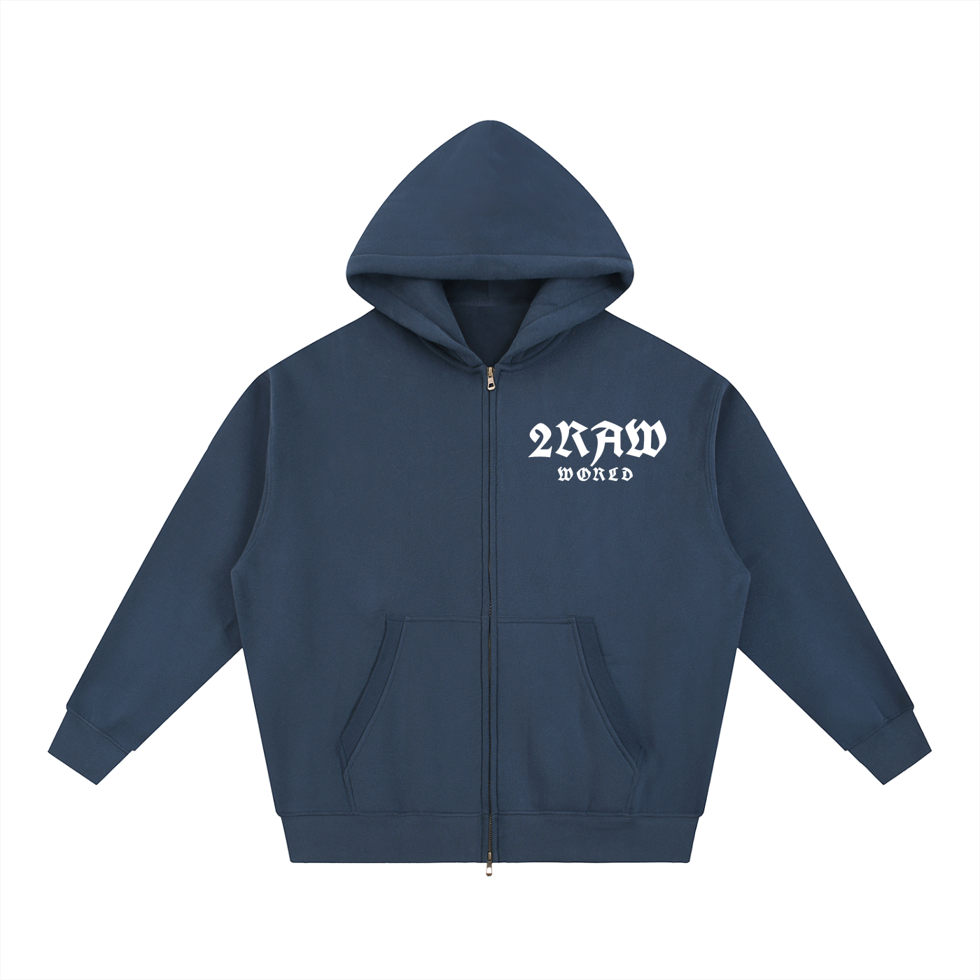 2RAW WORLD Essential Oversized Fleece Boxy Hoodie