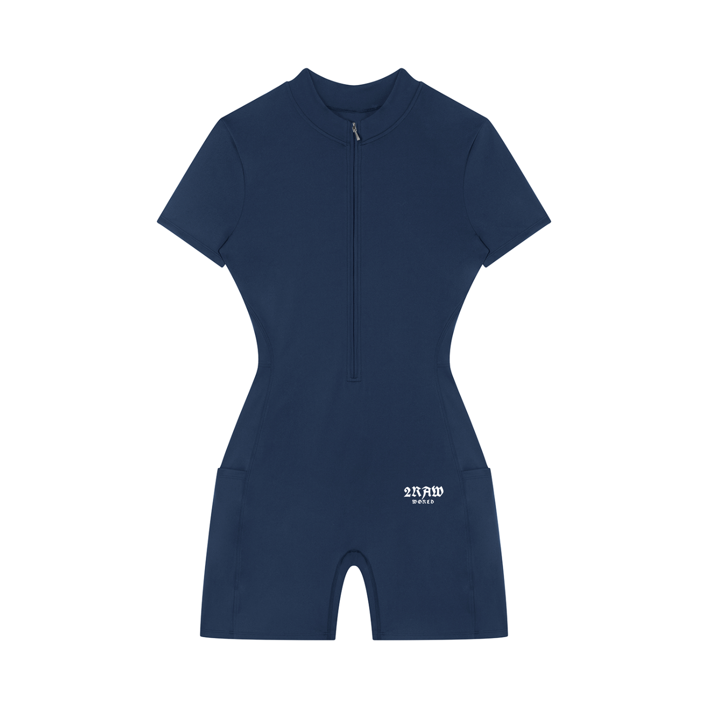 2RAW WORLD  Quarter-Zip Short Sleeve Romper