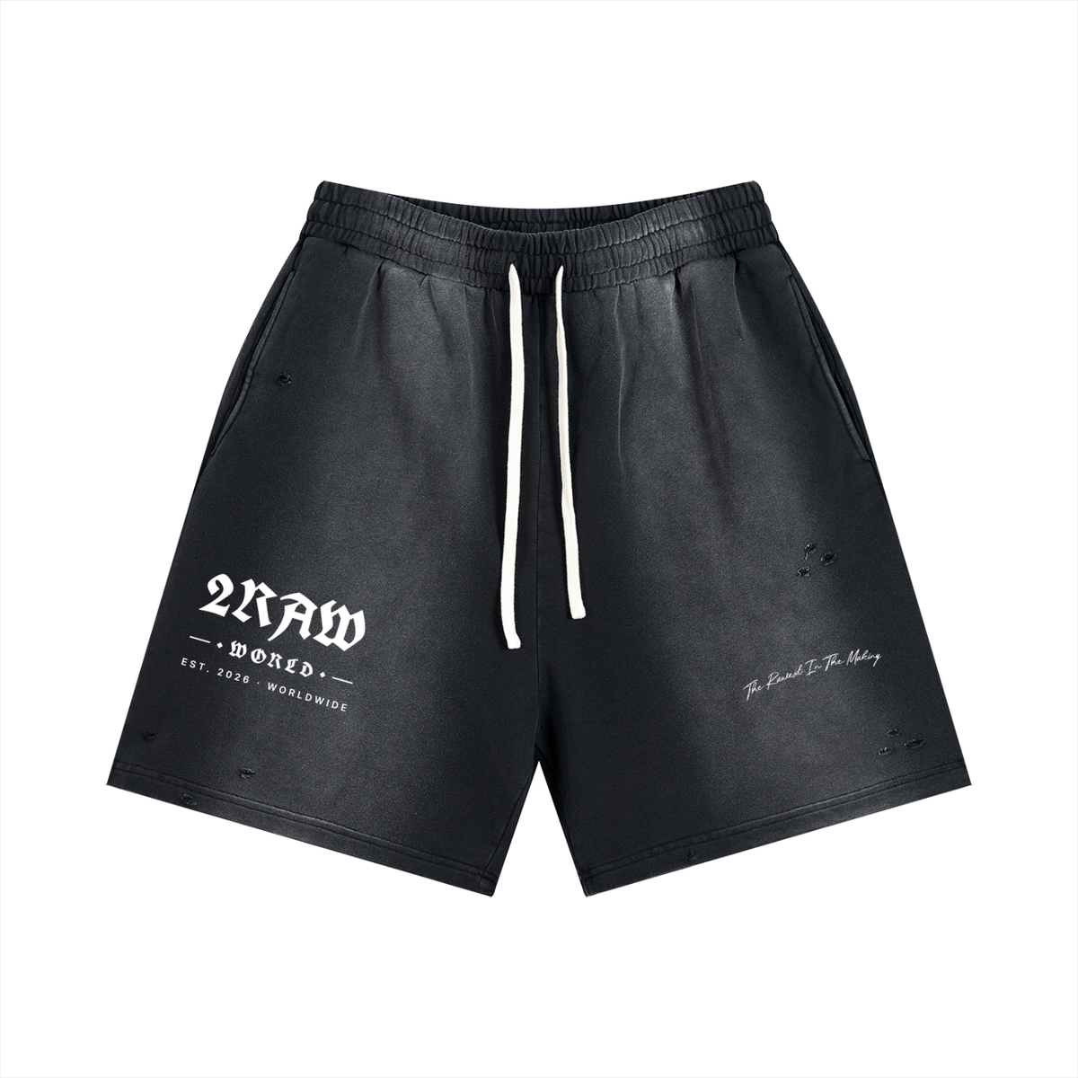 2RAW Sun Fade Distressed Shorts