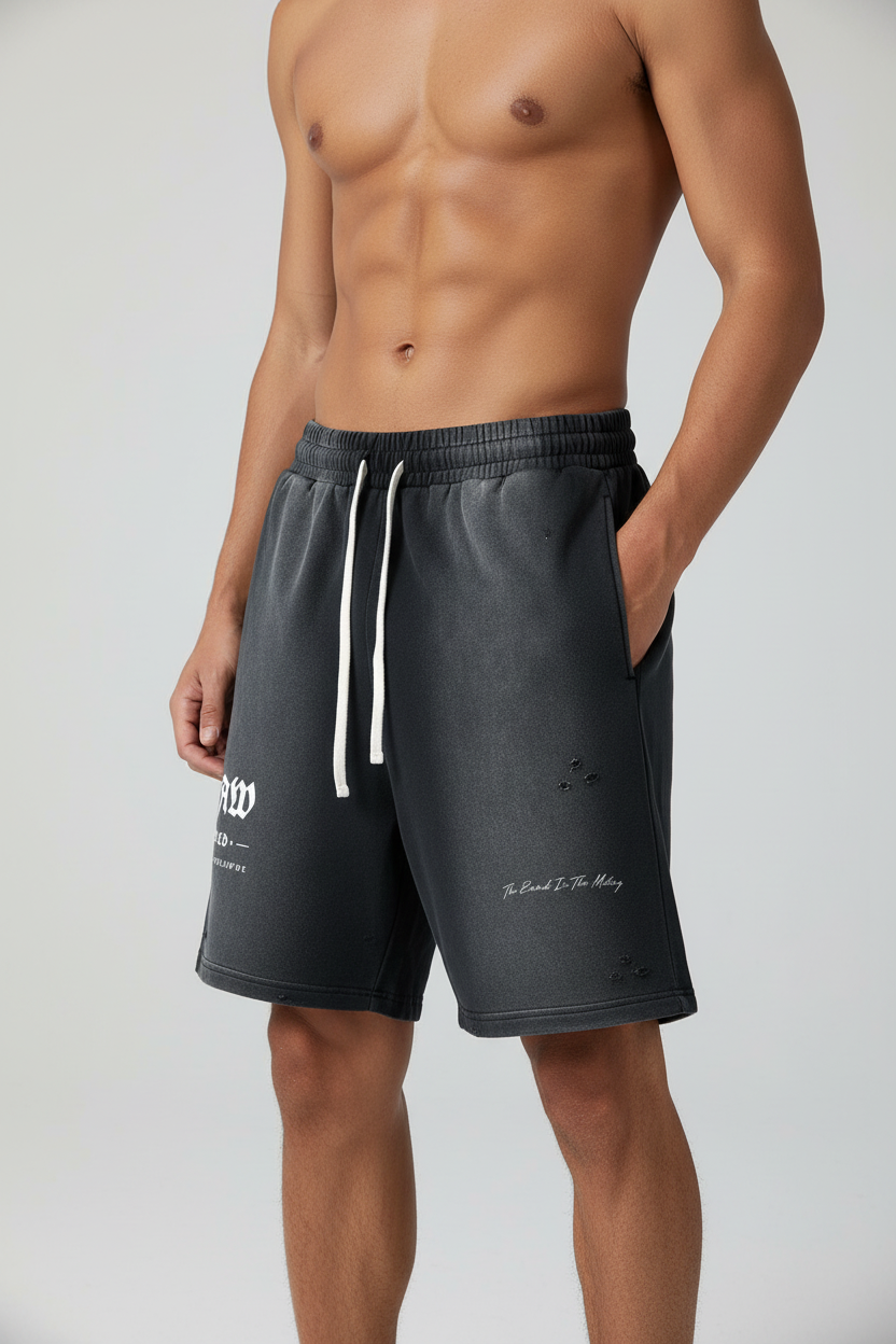 2RAW Sun Fade Distressed Shorts