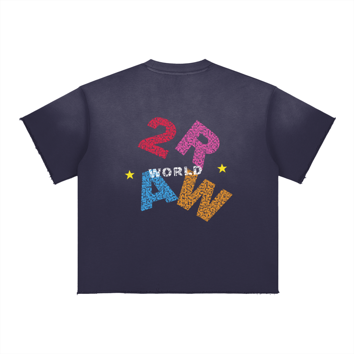2RAW Sun Fade Raw Edge Tee