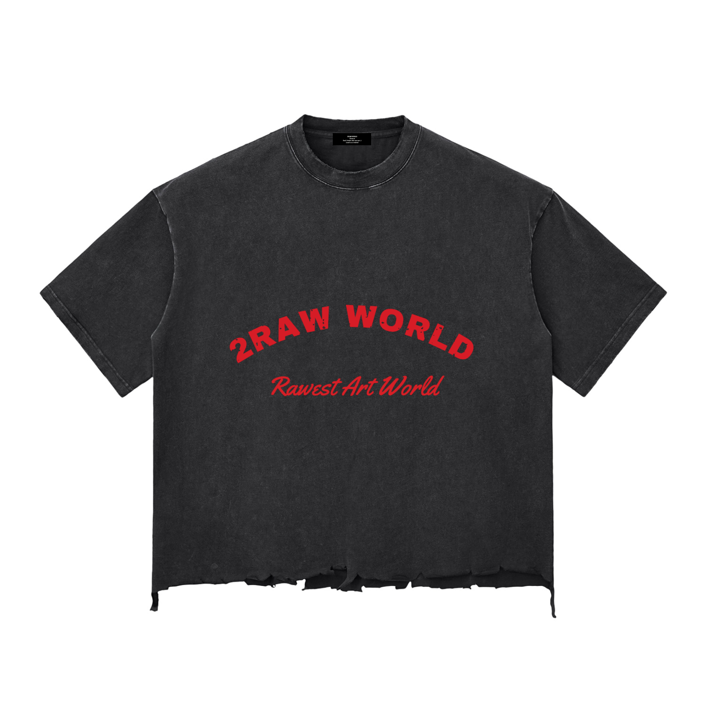 2RAW Snow Wash Raw-Hem Boxy Tee