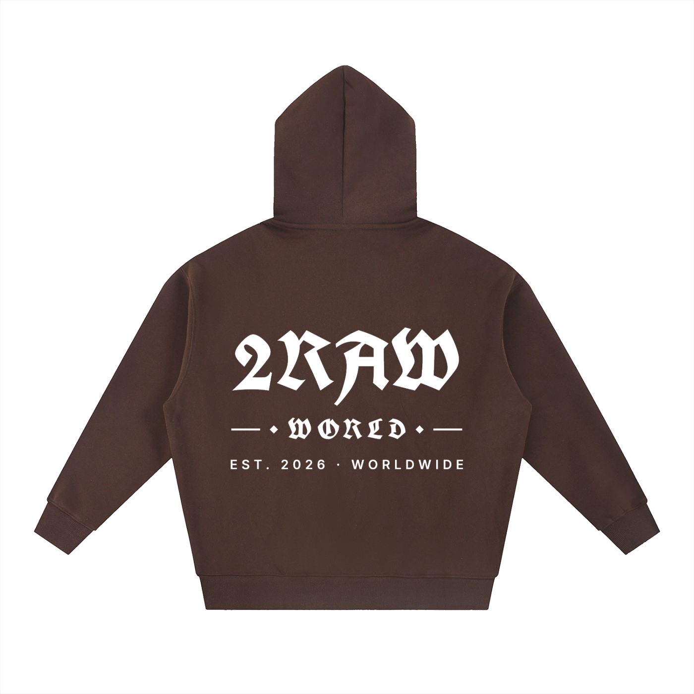 2RAW WORLD Essential Oversized Fleece Boxy Hoodie