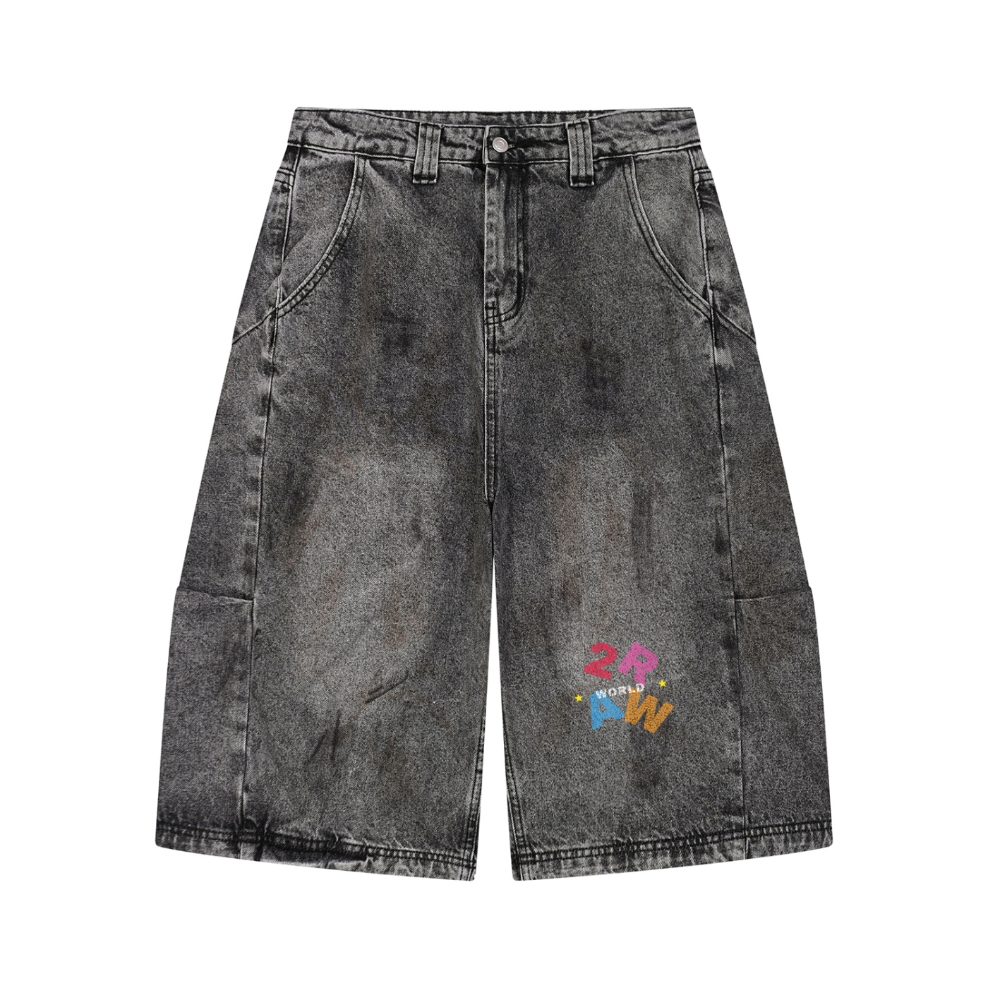 2RAW Circle Vintage Wash Short