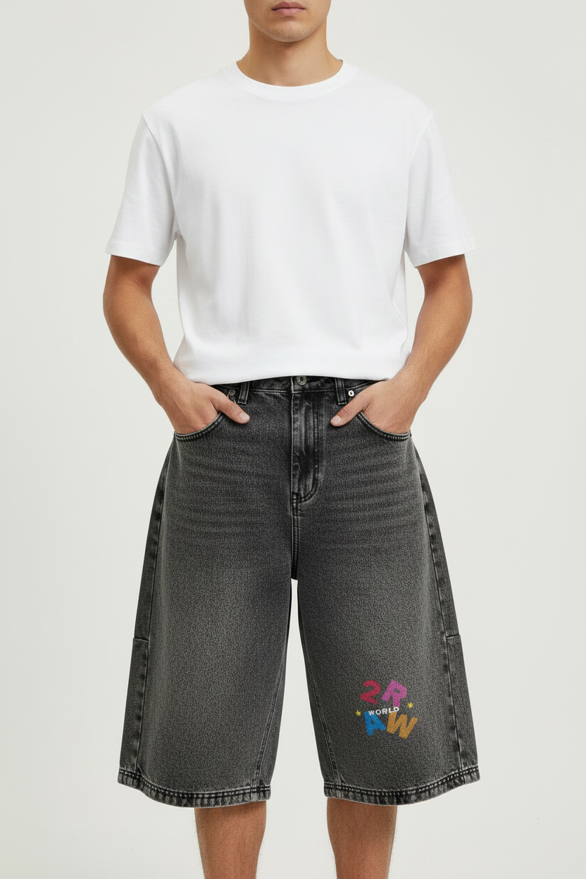 2RAW Circle Vintage Wash Shorts