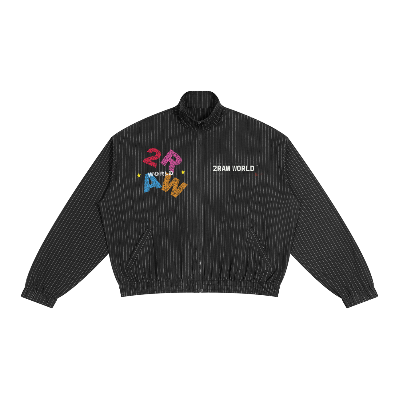 2RAW Striped Full-Zip Track Jacket