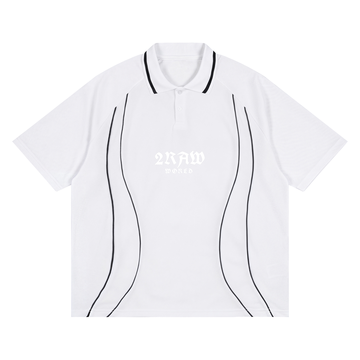 2RAW WORLD Raglan Piping Polo Shirt