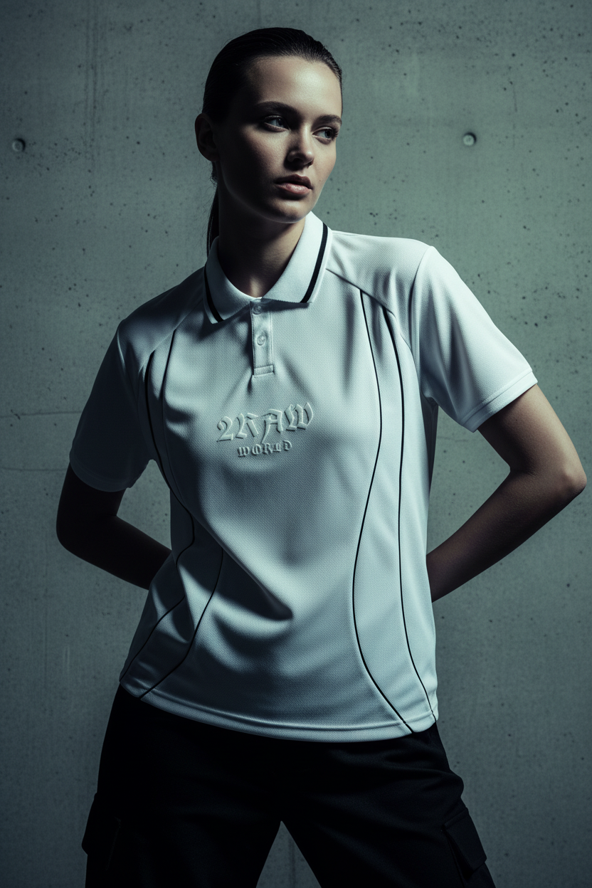 2RAW World Raglan Piping Polo — Gray