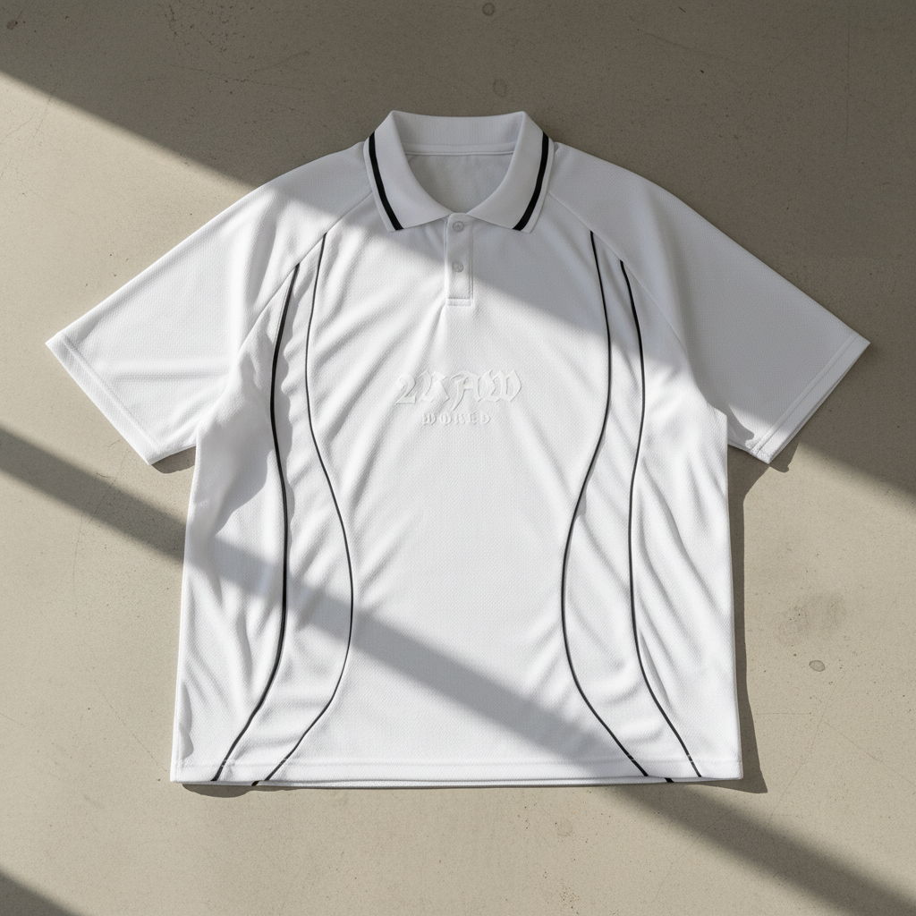 2RAW World Raglan Piping Polo — Gray