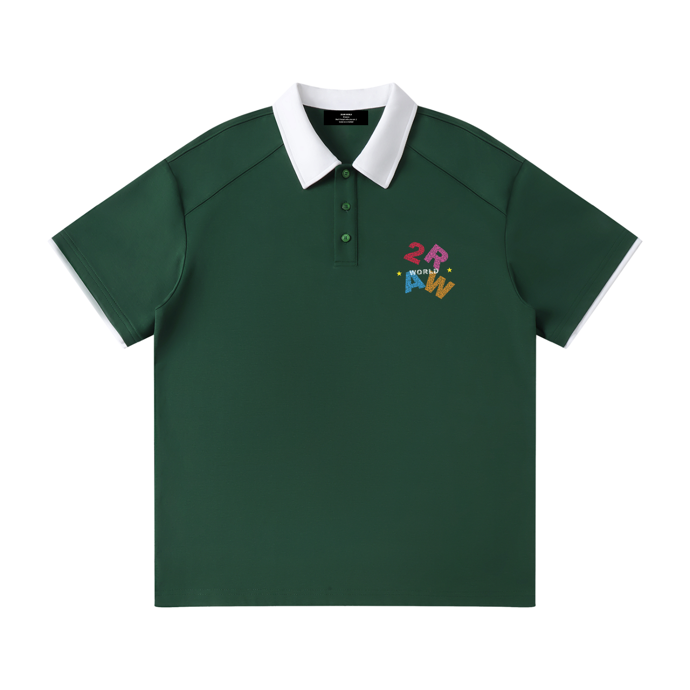 2RAW Contrast Collar Raglan Polo