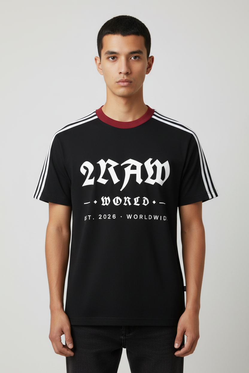 2RAW World Striped Tee — Sky Blue