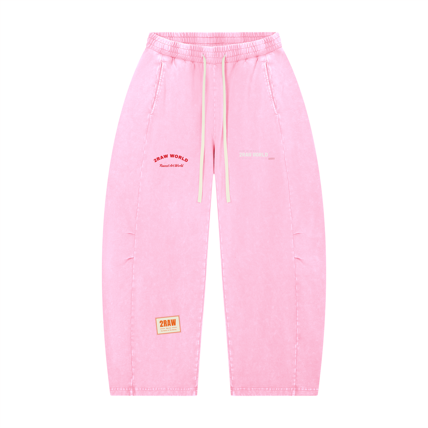 2RAW Mineral Wash Barrel Leg Pants