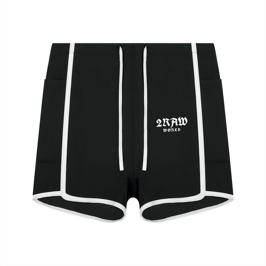 2RAW WORLD Women's High Rise Color Block Yoga Shorts