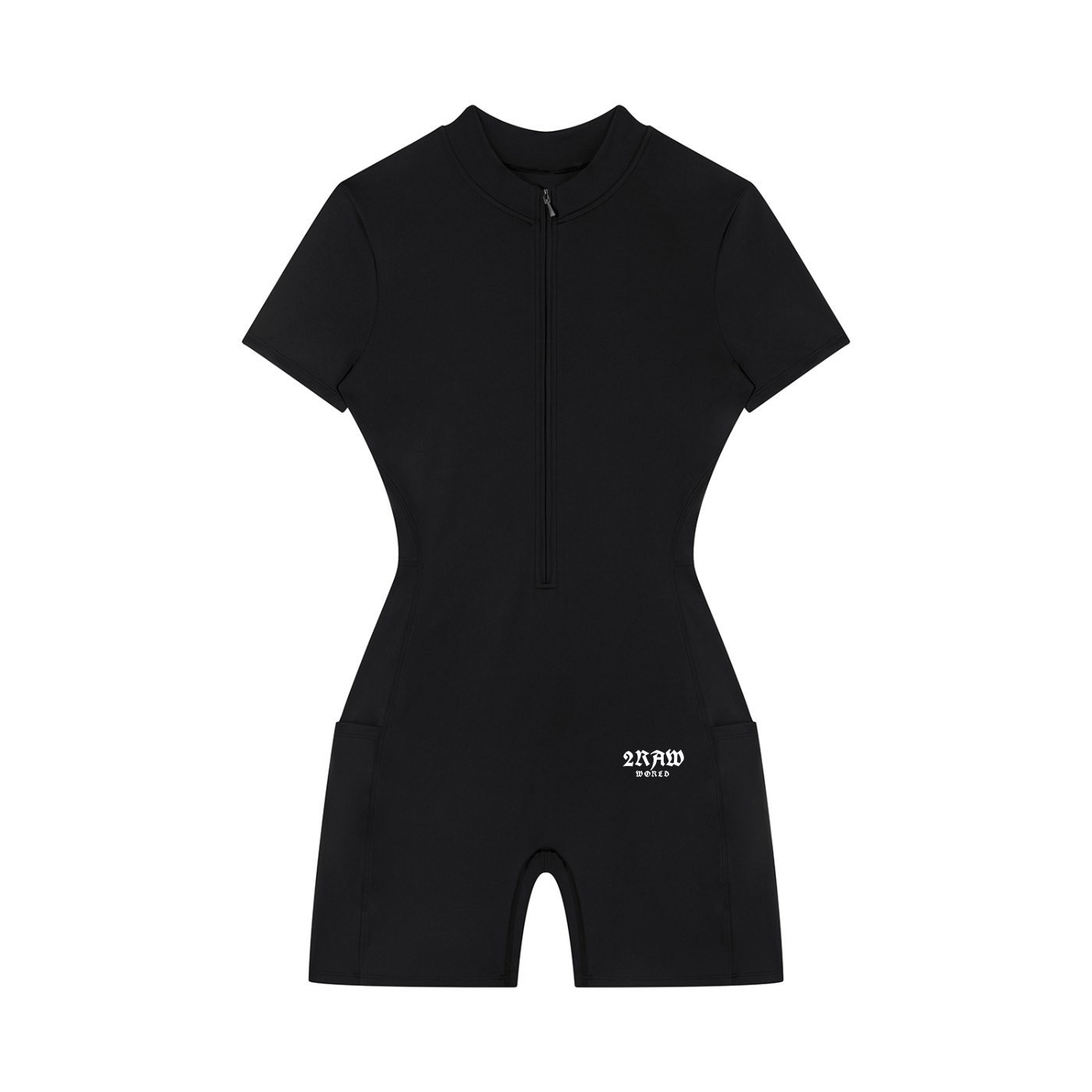 2RAW WORLD  Quarter-Zip Short Sleeve Romper