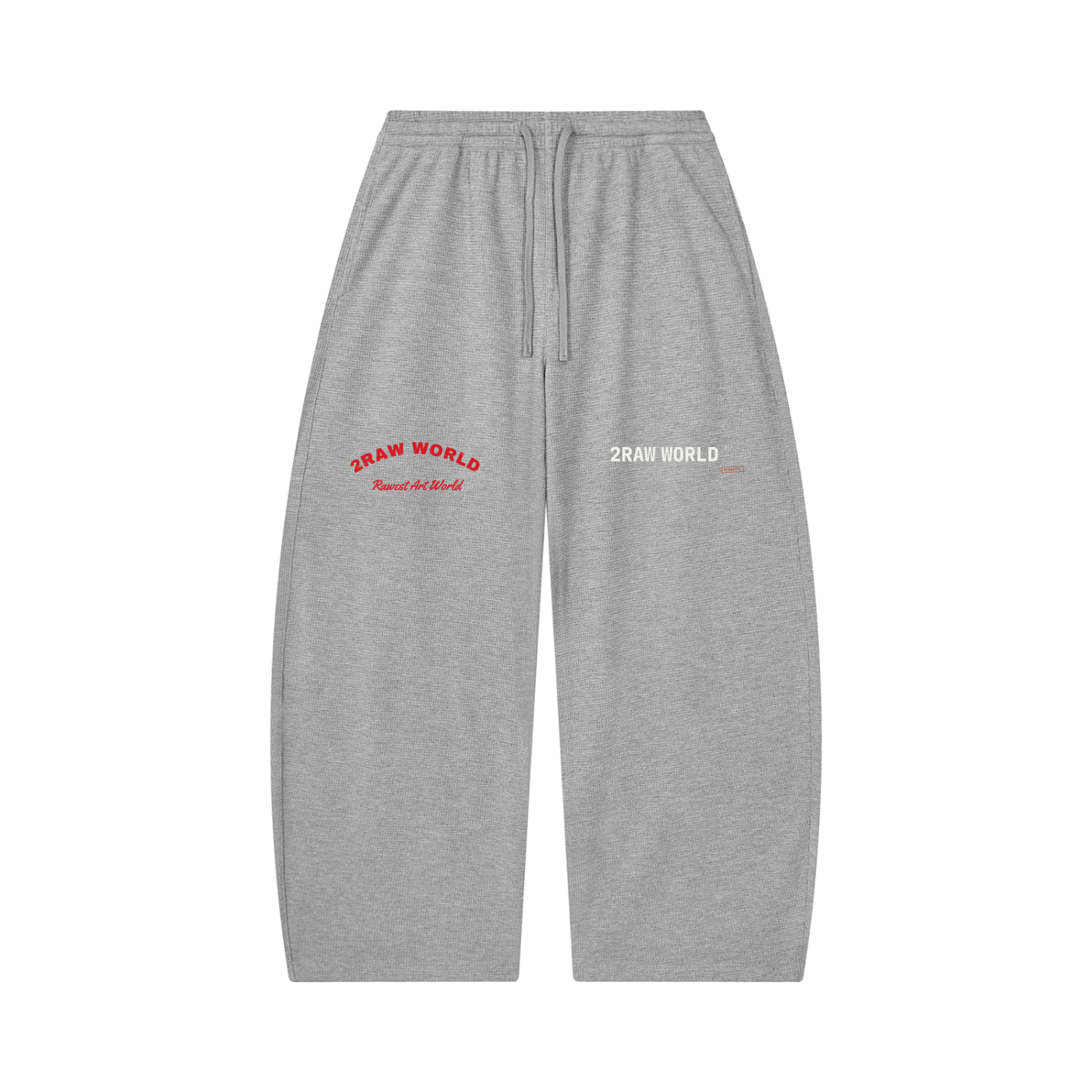2RAW Waffle Barrel Leg Pants — Oat Gray